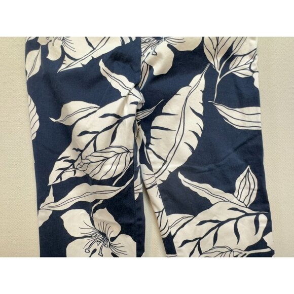 Lauren Ralph Lauren Women's Chino Pants Flat Front Sz 6 Floral Blue White - Picture 6 of 11